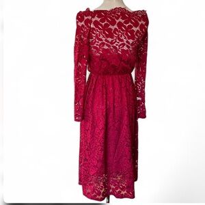Red lace dress SIZE M long sleeve